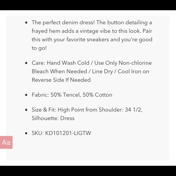 NWT KUT FROM THE KLOTH VITTORIA SHIRT DRESS
(LIGHT WASH) DENIM - Picture 6 of 8